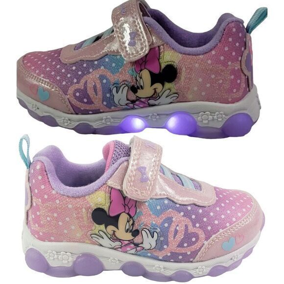 Disney Minnie Mouse Girls Light Up Light Up Shoes Size 6 (14cms) New - Picture 2 of 16